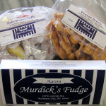 Half pound slice of Aaron Murdick's creamy, rich fudge plus a half pound bag of gourmet Salt-Water Taffy and a half pound of buttery Peanut Brittle